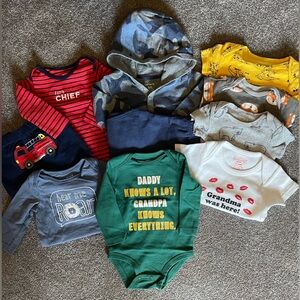 Boys 6 month short and long sleeve onesies ￼